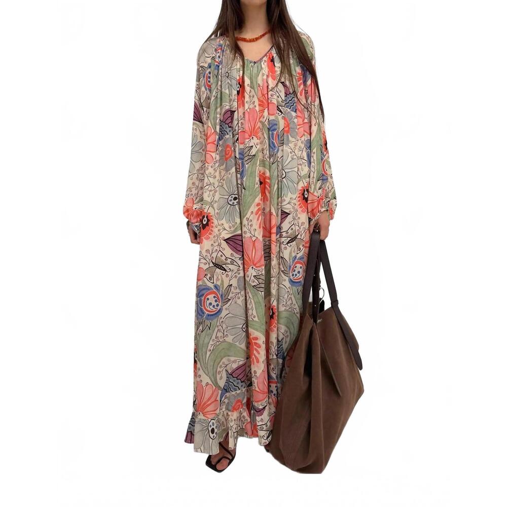 NEW RODEBJER amora dress in coral multi